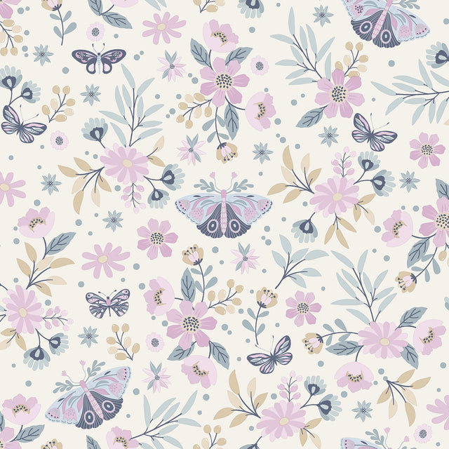 York Zev Pink Butterfly Wallpaper