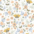 York Zev Coral Butterfly Wallpaper