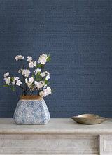 York Balantine Navy Weave Wallpaper