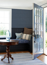 York Balantine Navy Weave Wallpaper