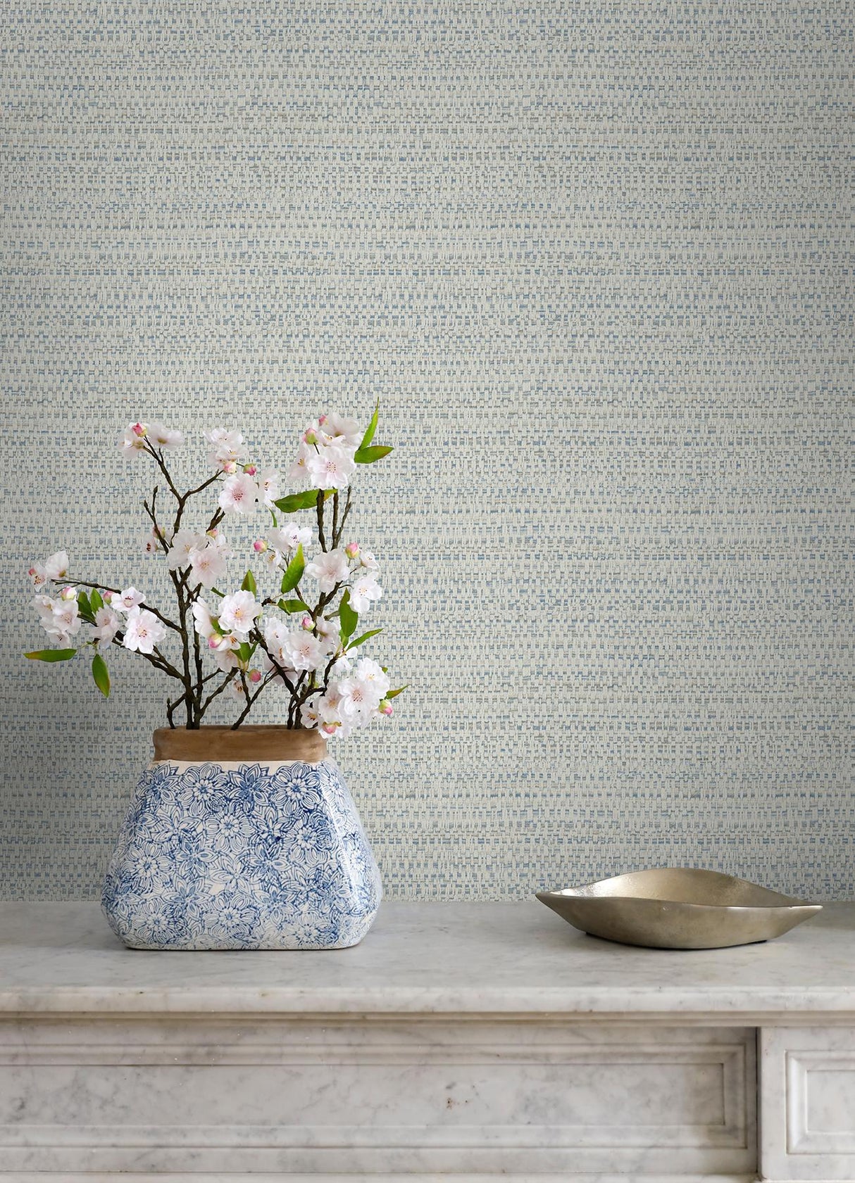 York Balantine Light Blue Weave Wallpaper