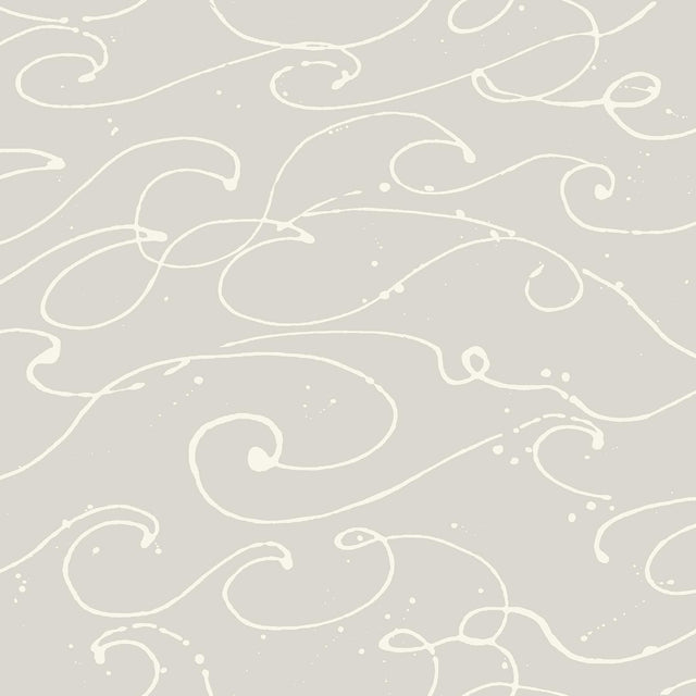 York Kuroshio Taupe Ocean Wave Wallpaper
