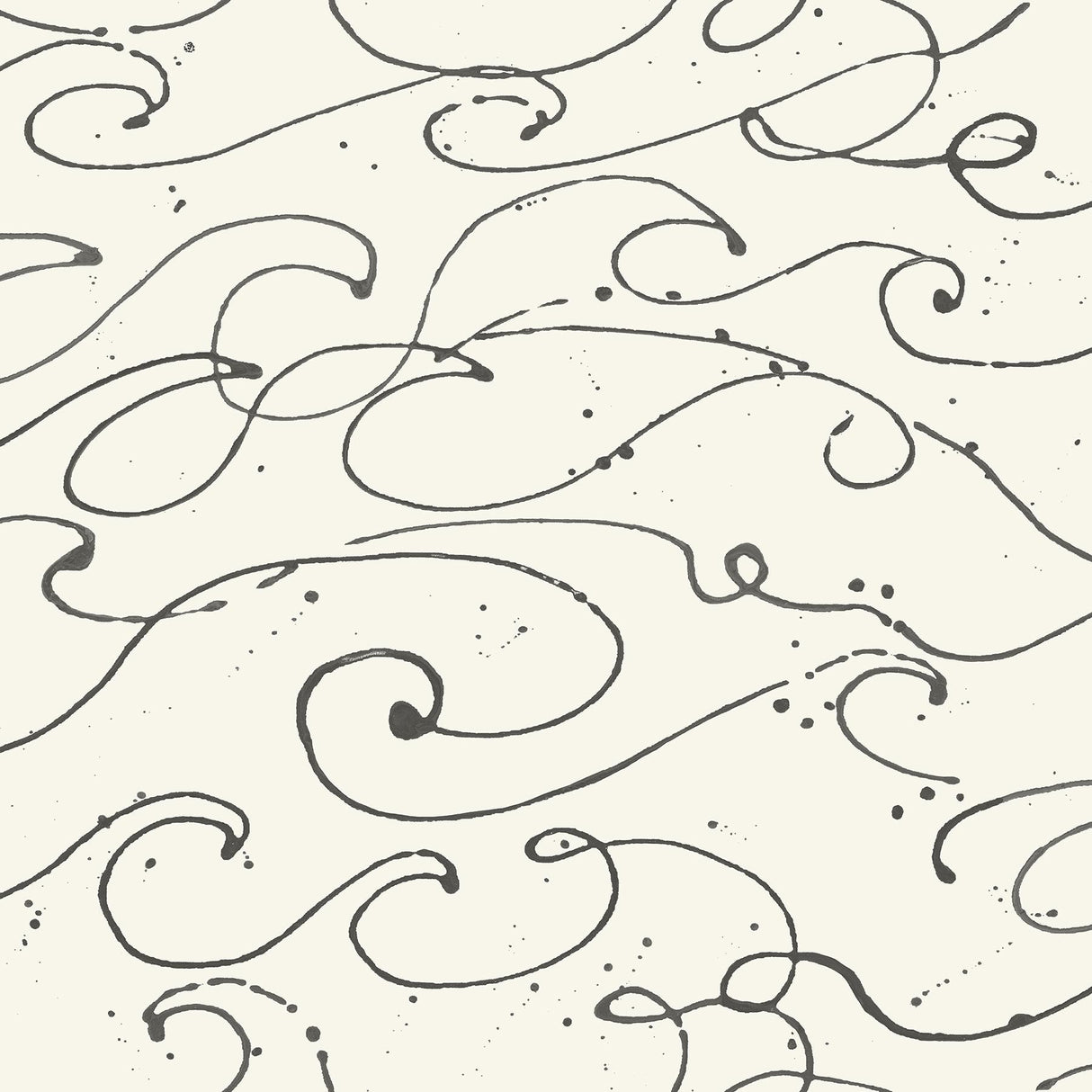 York Kuroshio Charcoal Ocean Wave Wallpaper