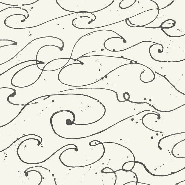 York Kuroshio Charcoal Ocean Wave Wallpaper