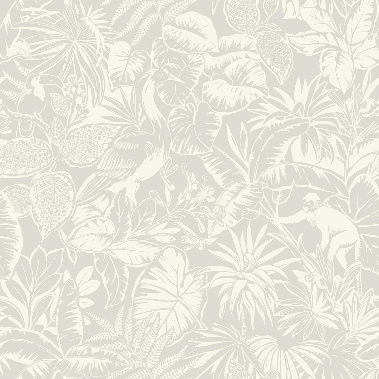 York Corcovado Grey Jungle Jamboree Wallpaper