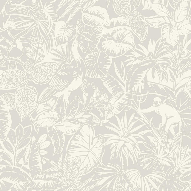 York Corcovado Grey Jungle Jamboree Wallpaper