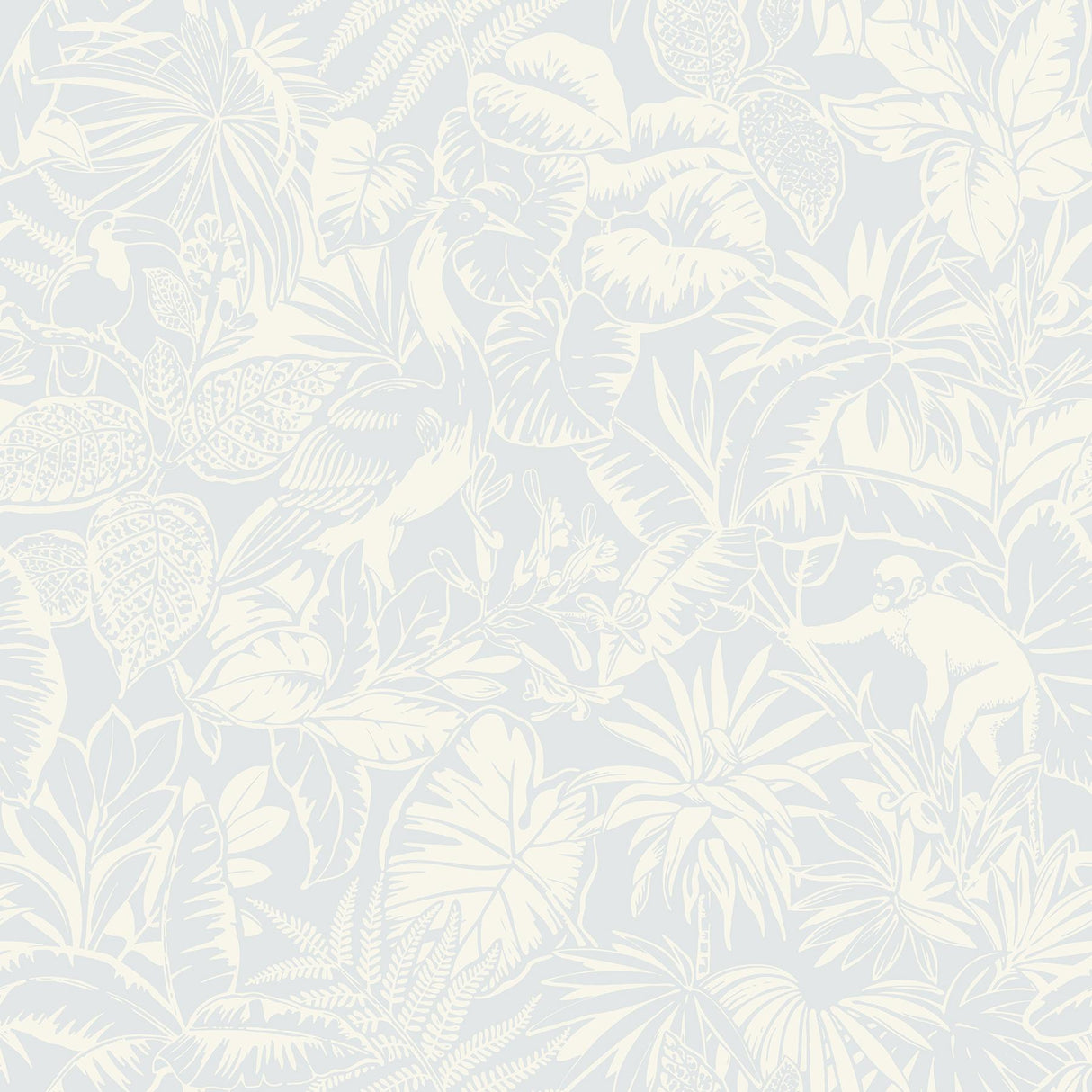 York Corcovado Light Blue Jungle Jamboree Wallpaper