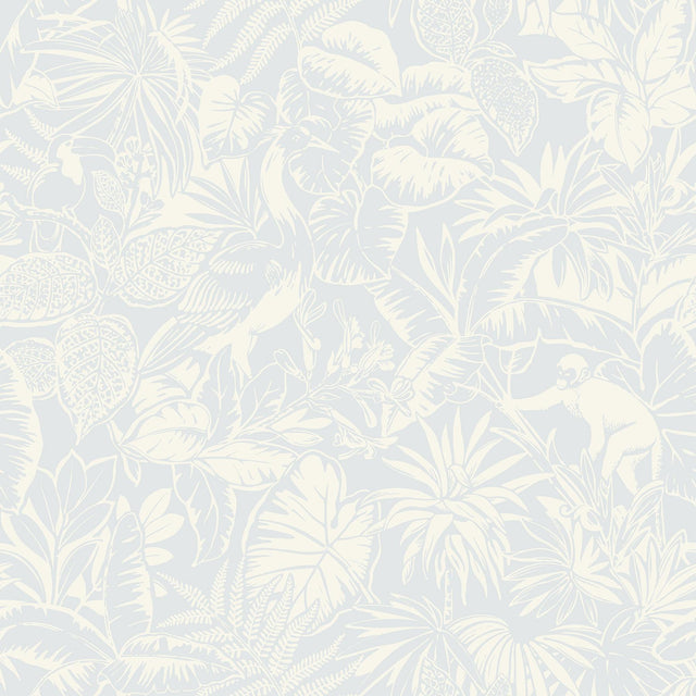 York Corcovado Light Blue Jungle Jamboree Wallpaper