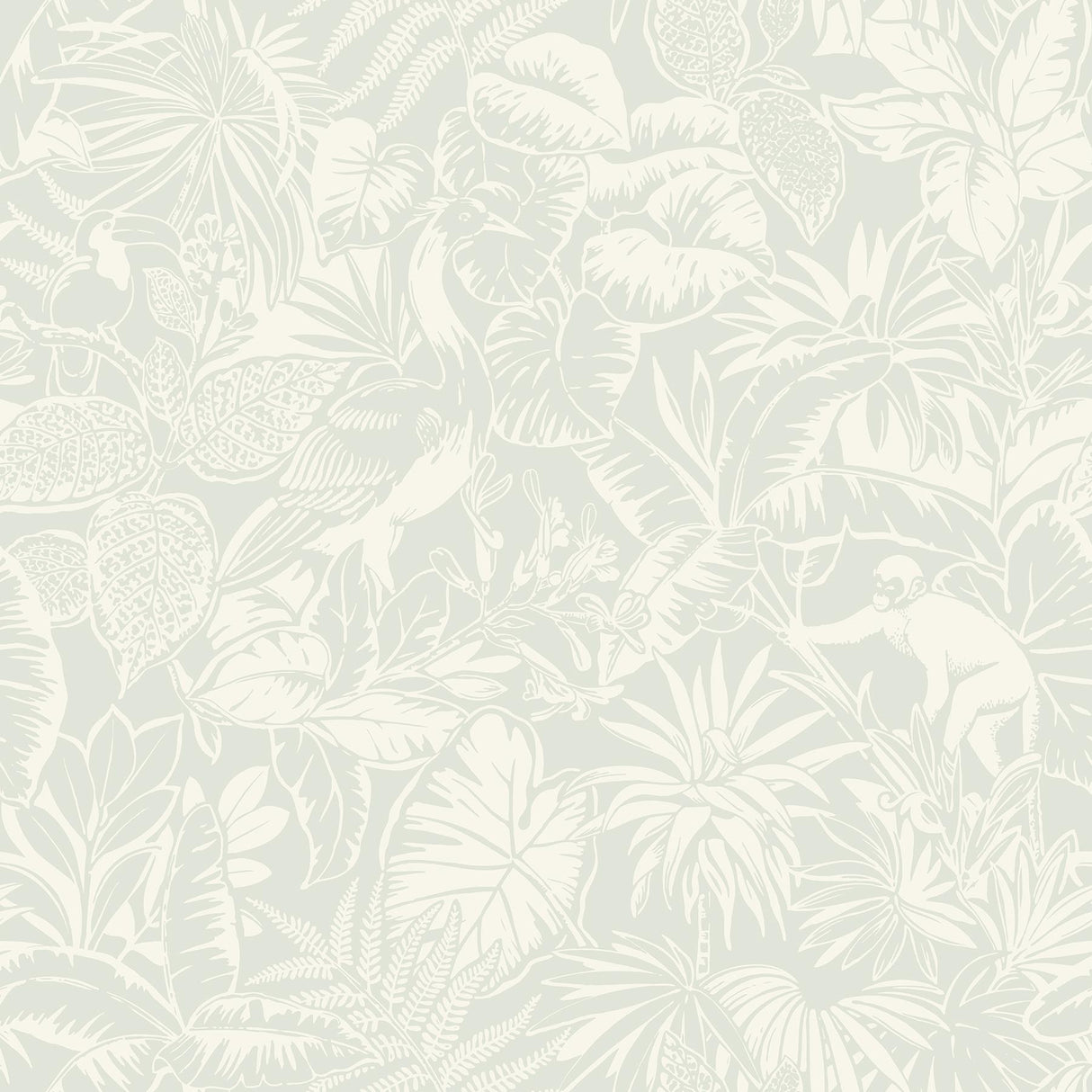York Corcovado Aqua Jungle Jamboree Wallpaper