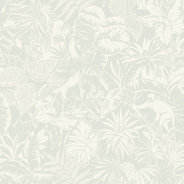 York Corcovado Aqua Jungle Jamboree Wallpaper