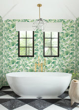 York Manaus Green Palm Frond Wallpaper