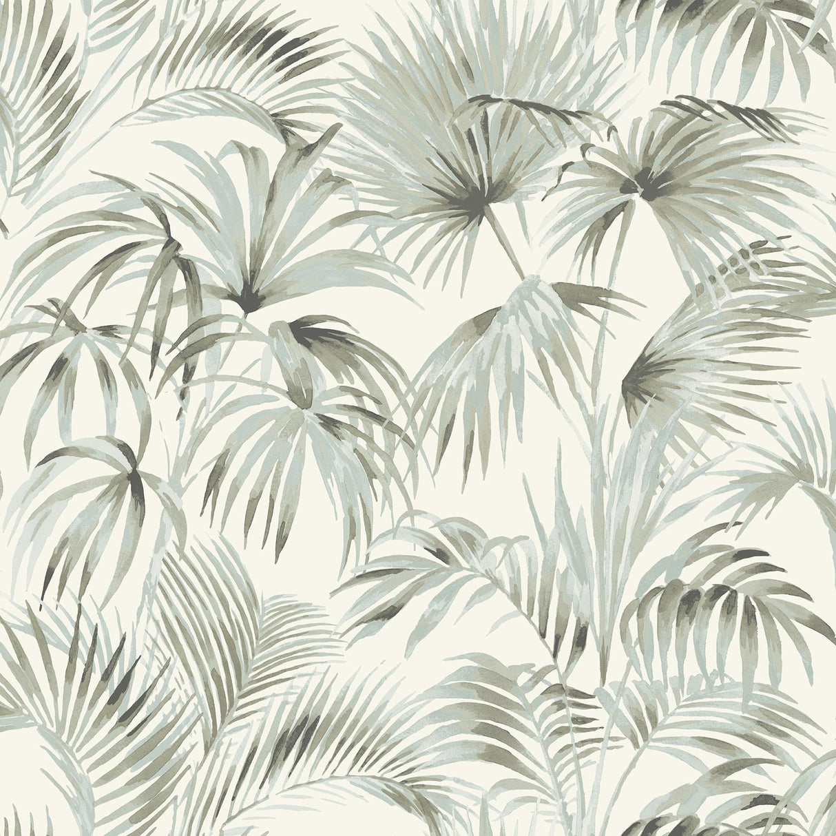 York Manaus Aqua Palm Frond Wallpaper