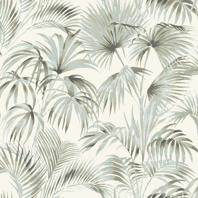 York Manaus Aqua Palm Frond Wallpaper