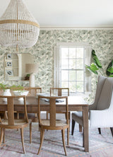 York Manaus Aqua Palm Frond Wallpaper