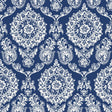 York Helm Damask Navy Floral Medallion Wallpaper