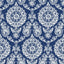 York Helm Damask Navy Floral Medallion Wallpaper