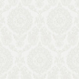York Helm Damask White Floral Medallion Wallpaper