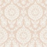 York Helm Damask Blush Floral Medallion Wallpaper