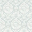 York Helm Damask Aqua Floral Medallion Wallpaper