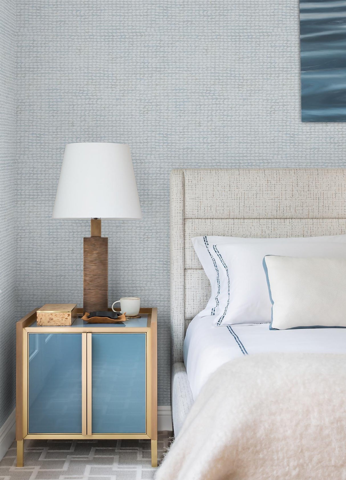 York Wellen Light Blue Abstract Rope Wallpaper