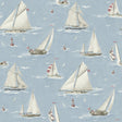 York Leeward Light Blue Sailboat Wallpaper