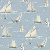 York Leeward Light Blue Sailboat Wallpaper