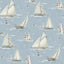 York Leeward Light Blue Sailboat Wallpaper