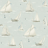 York Leeward Aqua Sailboat Wallpaper