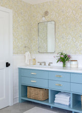 York Plumeria Yellow Floral Trail Wallpaper