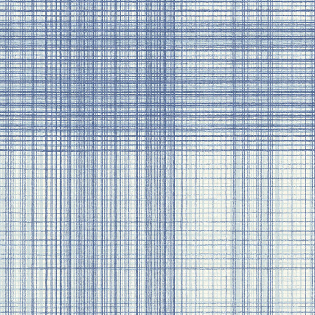 York Madras Blue Plaid Wallpaper