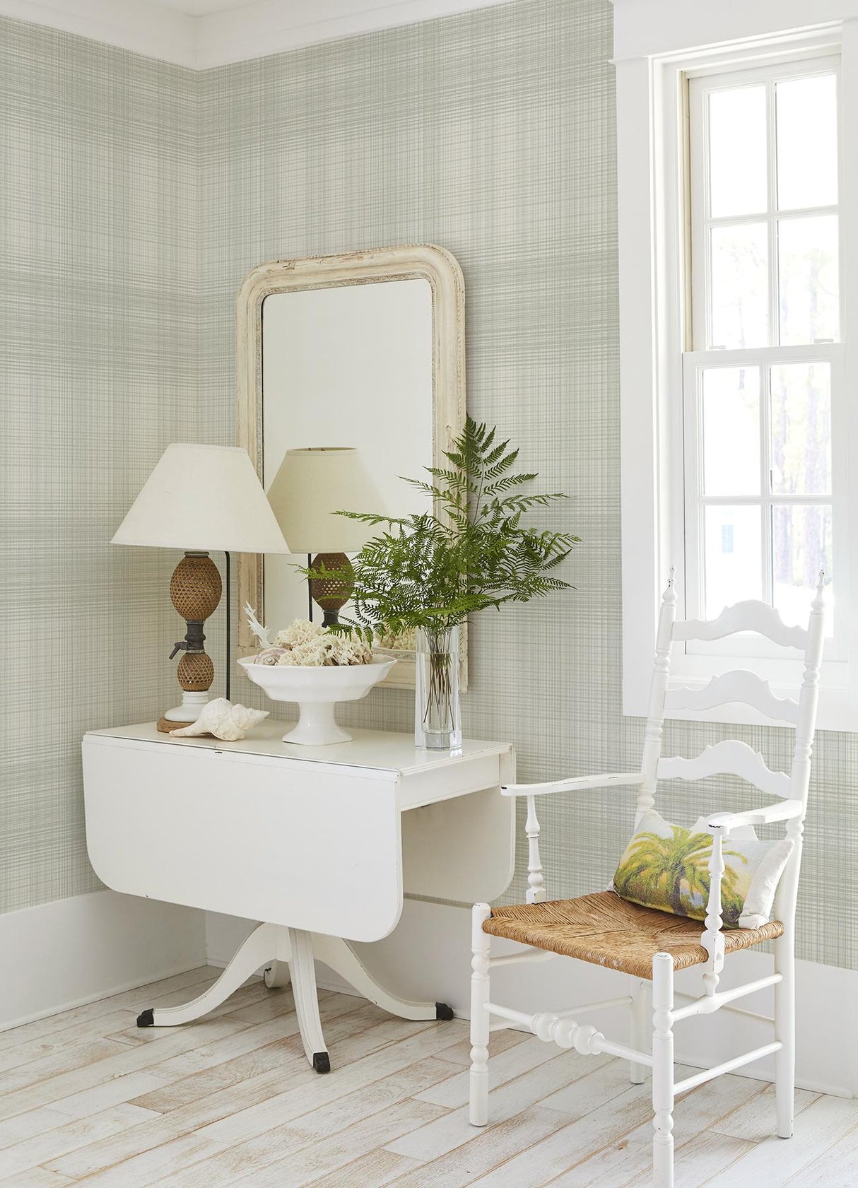 York Madras Aqua Plaid Wallpaper