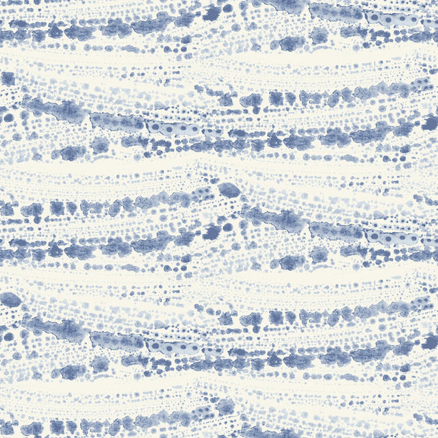 York Rannell Navy Abstract Scallop Wallpaper