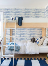 York Rannell Navy Abstract Scallop Wallpaper