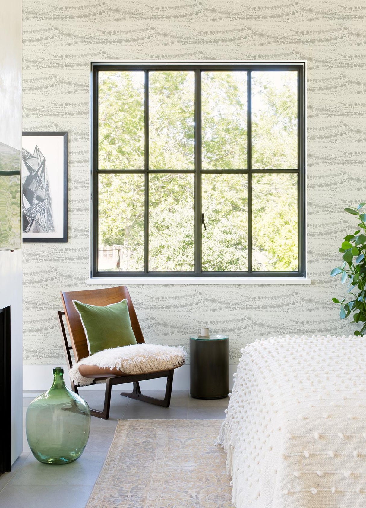 York Rannell Grey Abstract Scallop Wallpaper