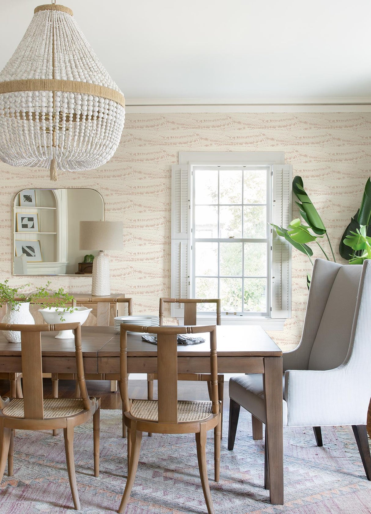 York Rannell Peach Abstract Scallop Wallpaper