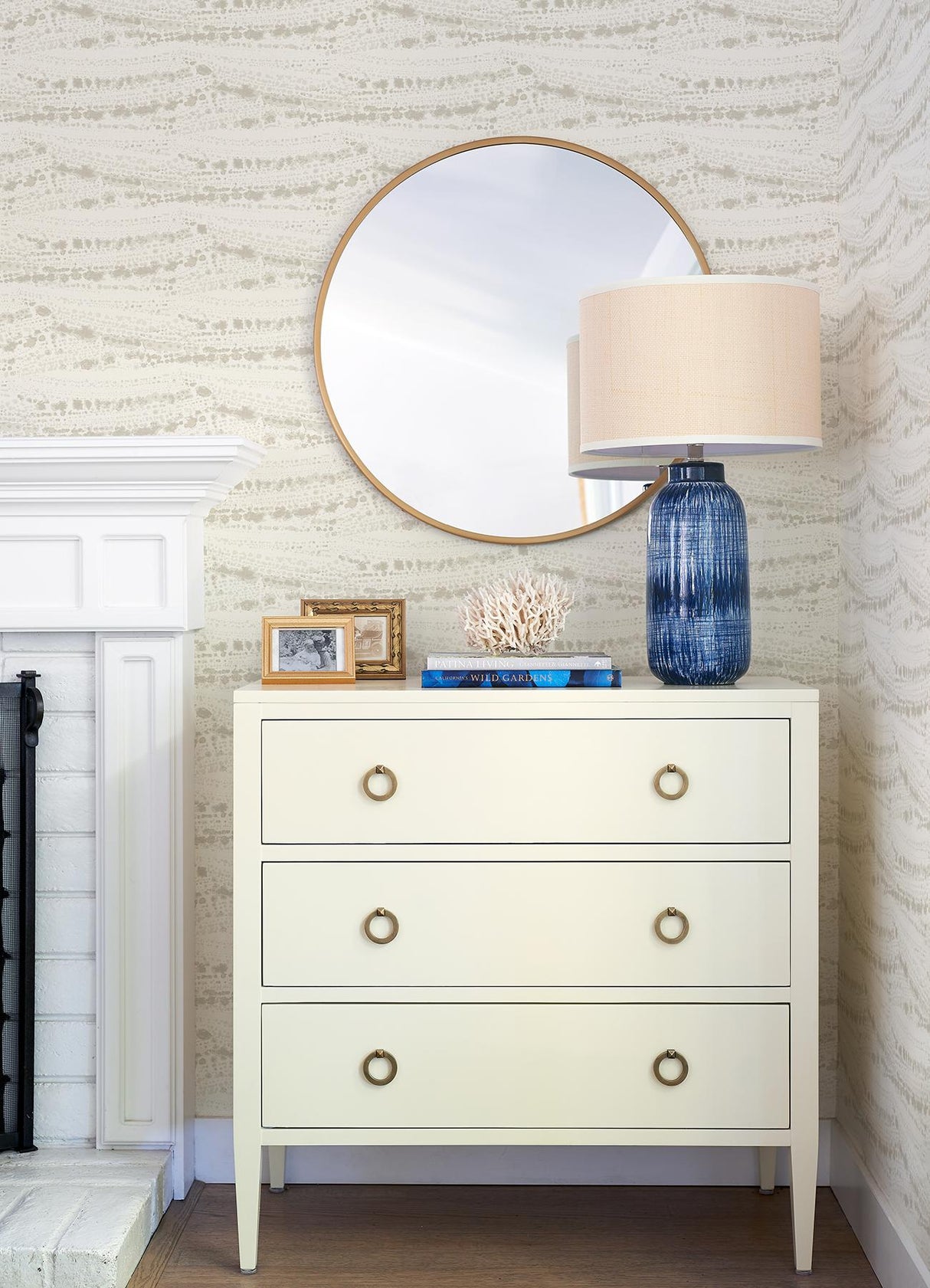 York Rannell Beige Abstract Scallop Wallpaper