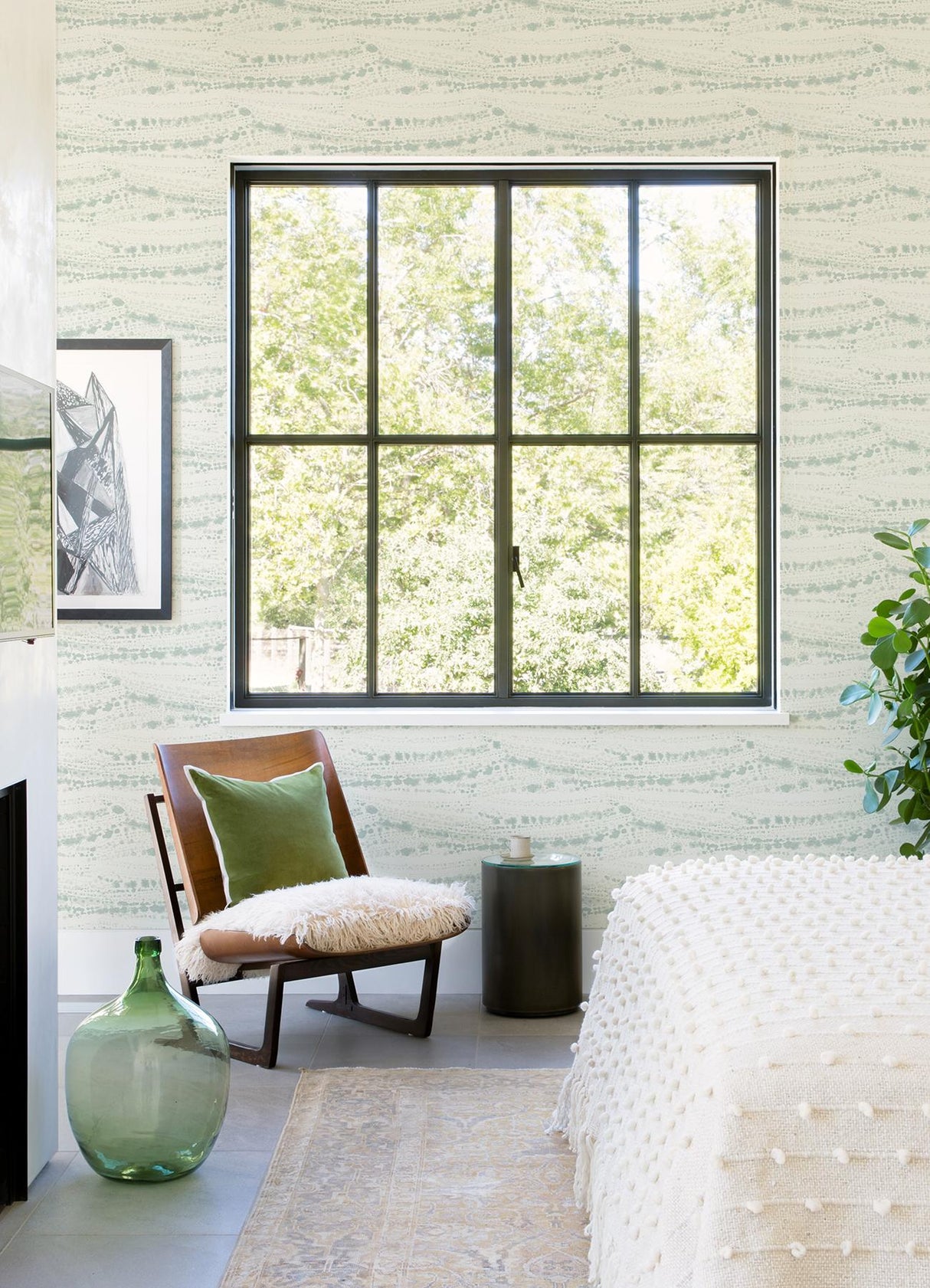 York Rannell Aqua Abstract Scallop Wallpaper