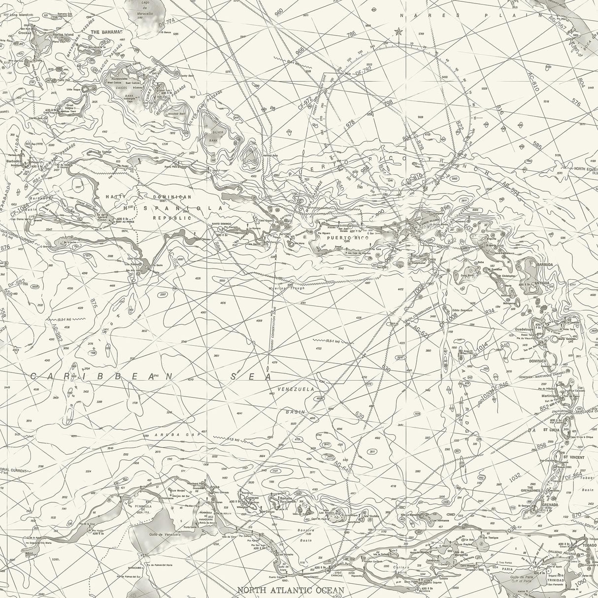 York Charts Black Nautical Chart Wallpaper