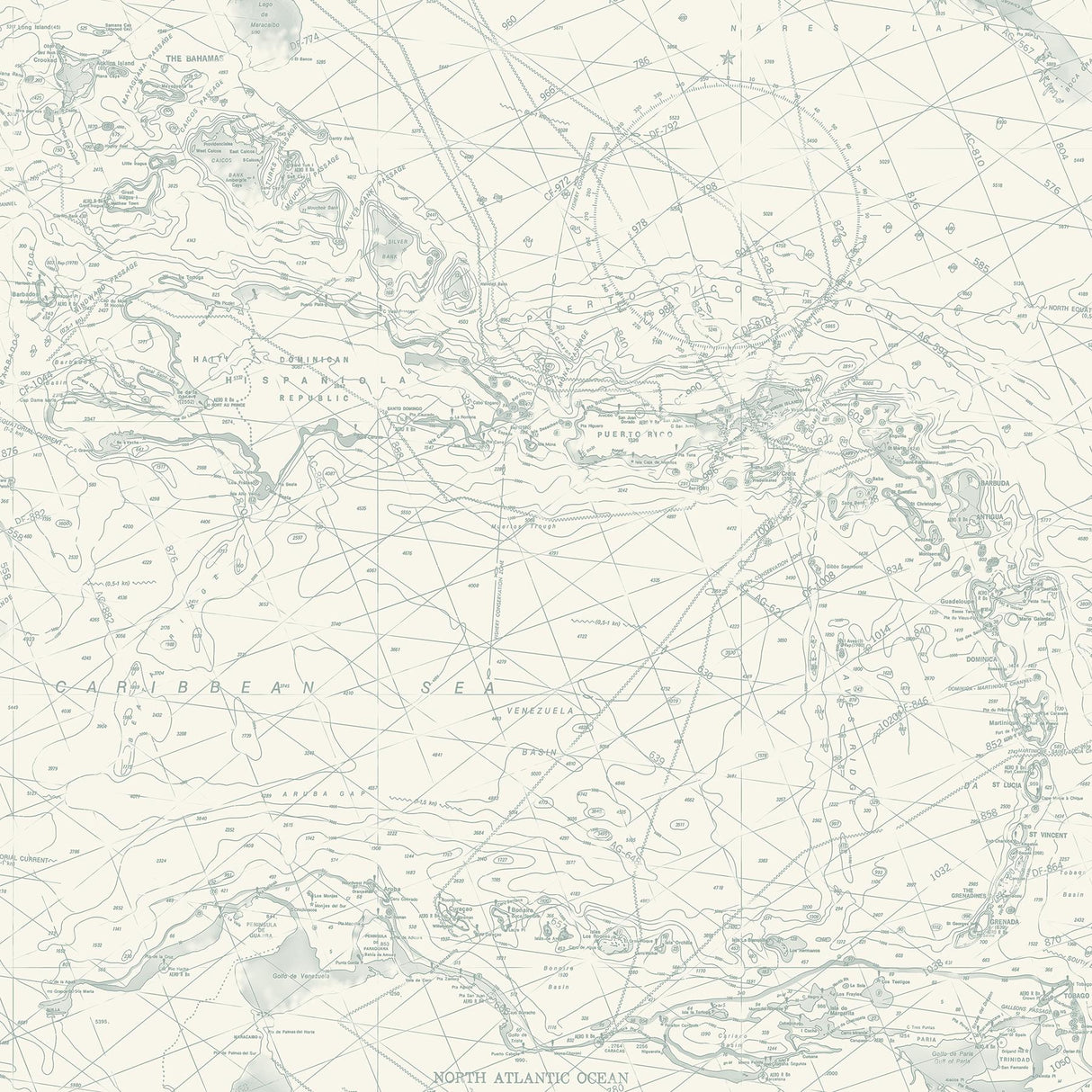 York Charts Aqua Nautical Chart Wallpaper