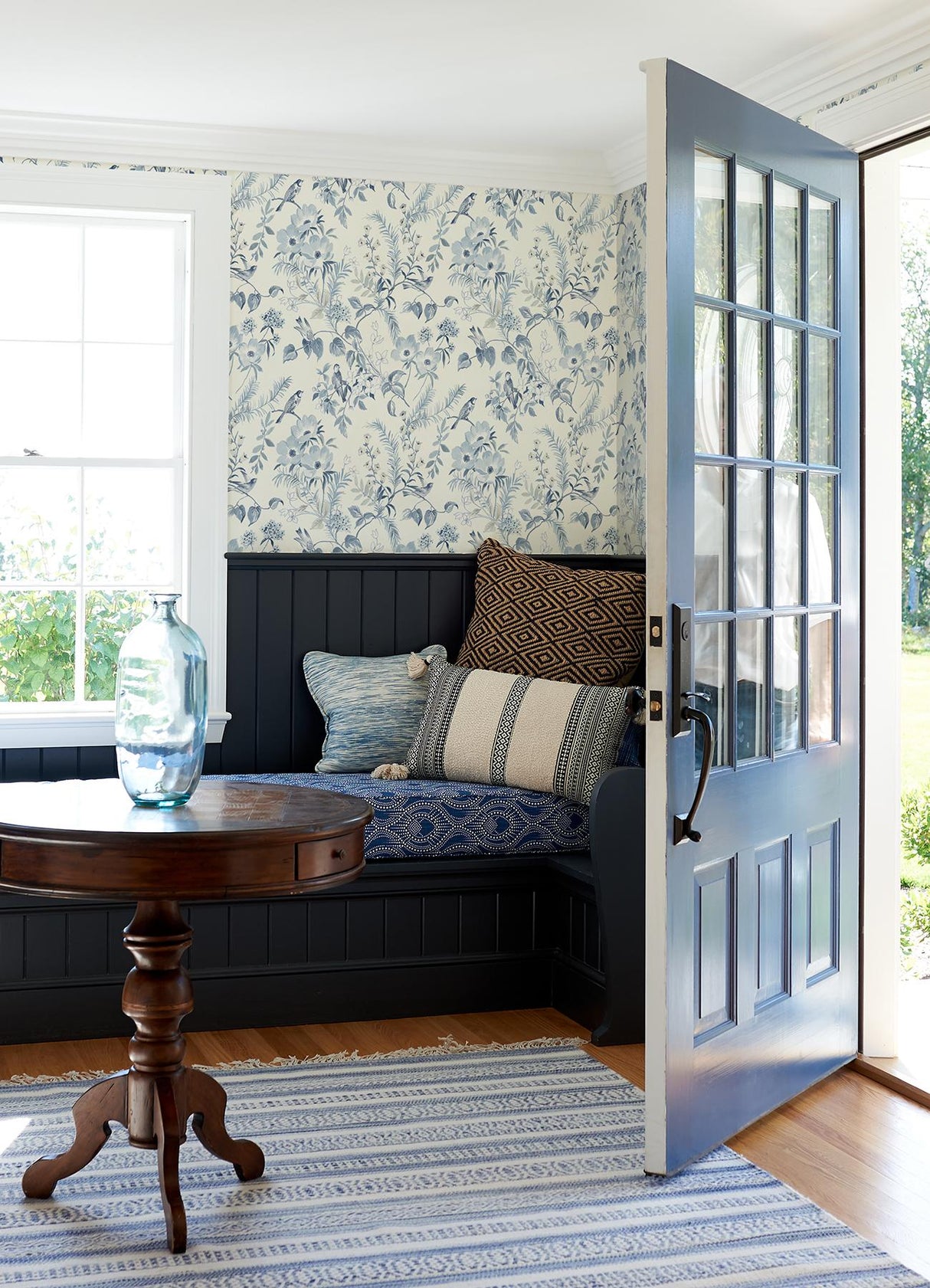 York Frederique Blue Floral Wallpaper