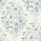 York Isidore Blue Scroll Wallpaper