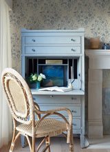 York Isidore Blue Scroll Wallpaper