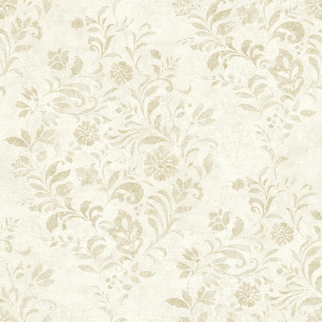 York Isidore Wheat Scroll Wallpaper