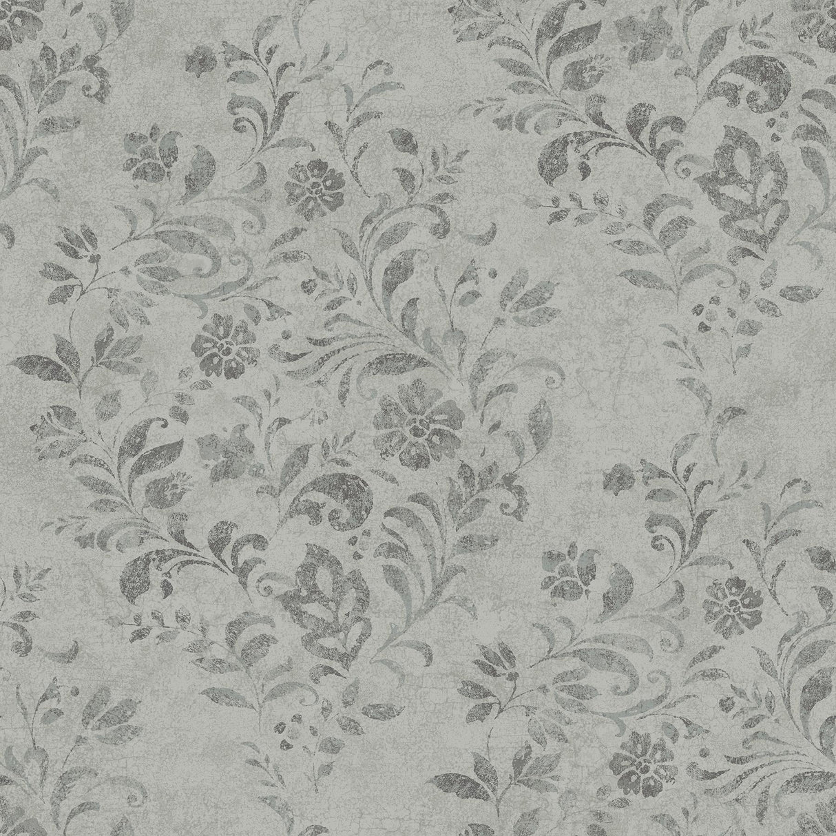 York Isidore Grey Scroll Wallpaper