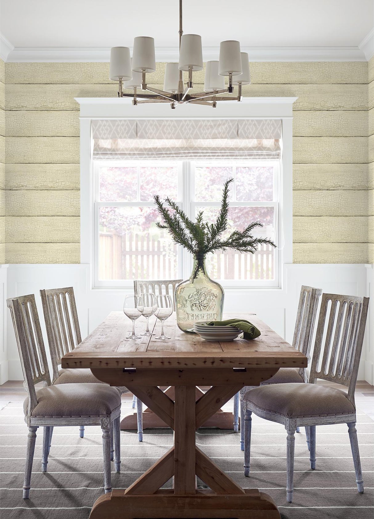York Morgan Wheat Distressed Wood Wallpaper