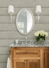 York Morgan Grey Distressed Wood Wallpaper