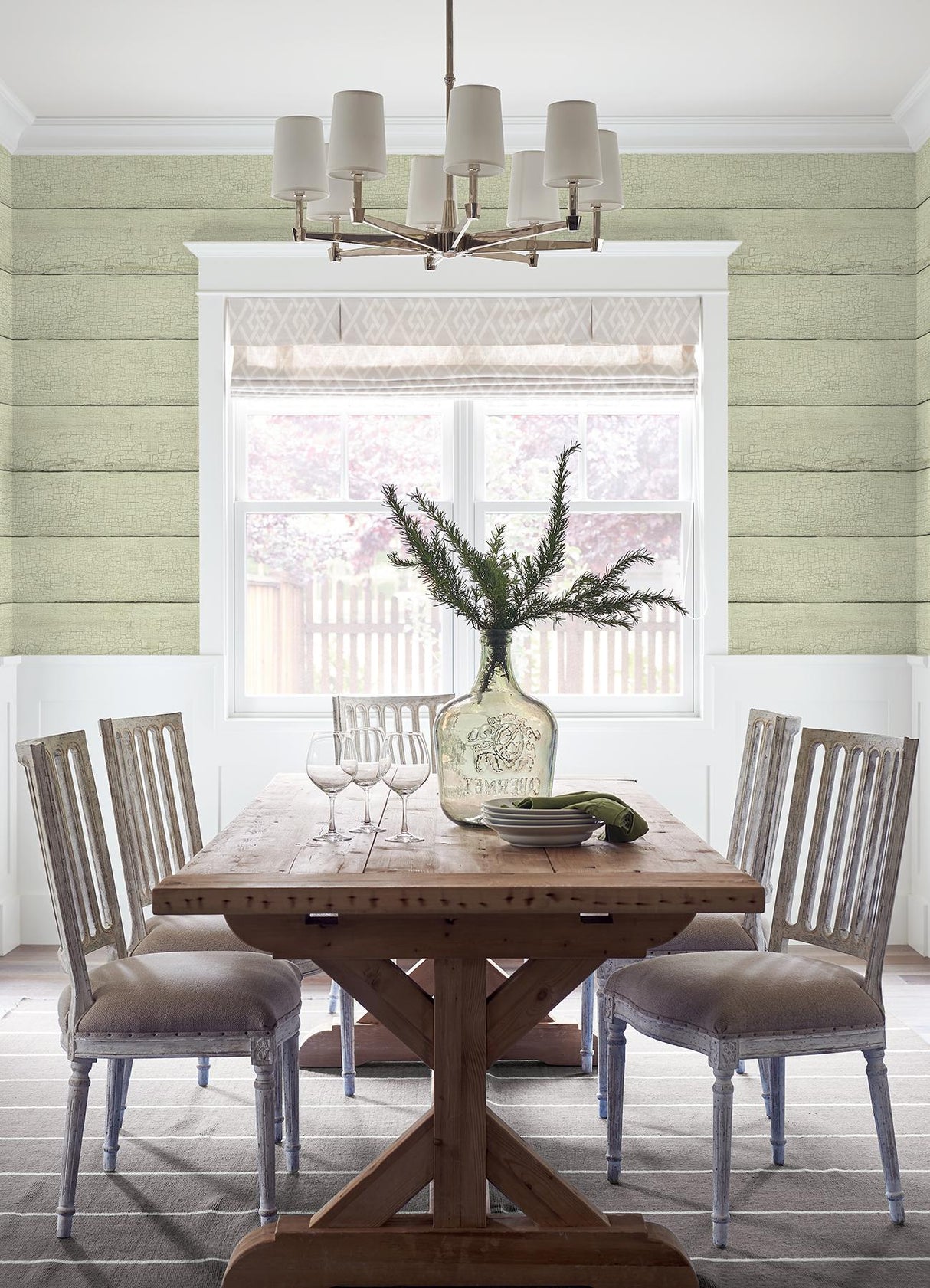 York Morgan Mint Distressed Wood Wallpaper