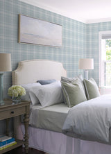 York Antoine Sky Blue Flannel Wallpaper