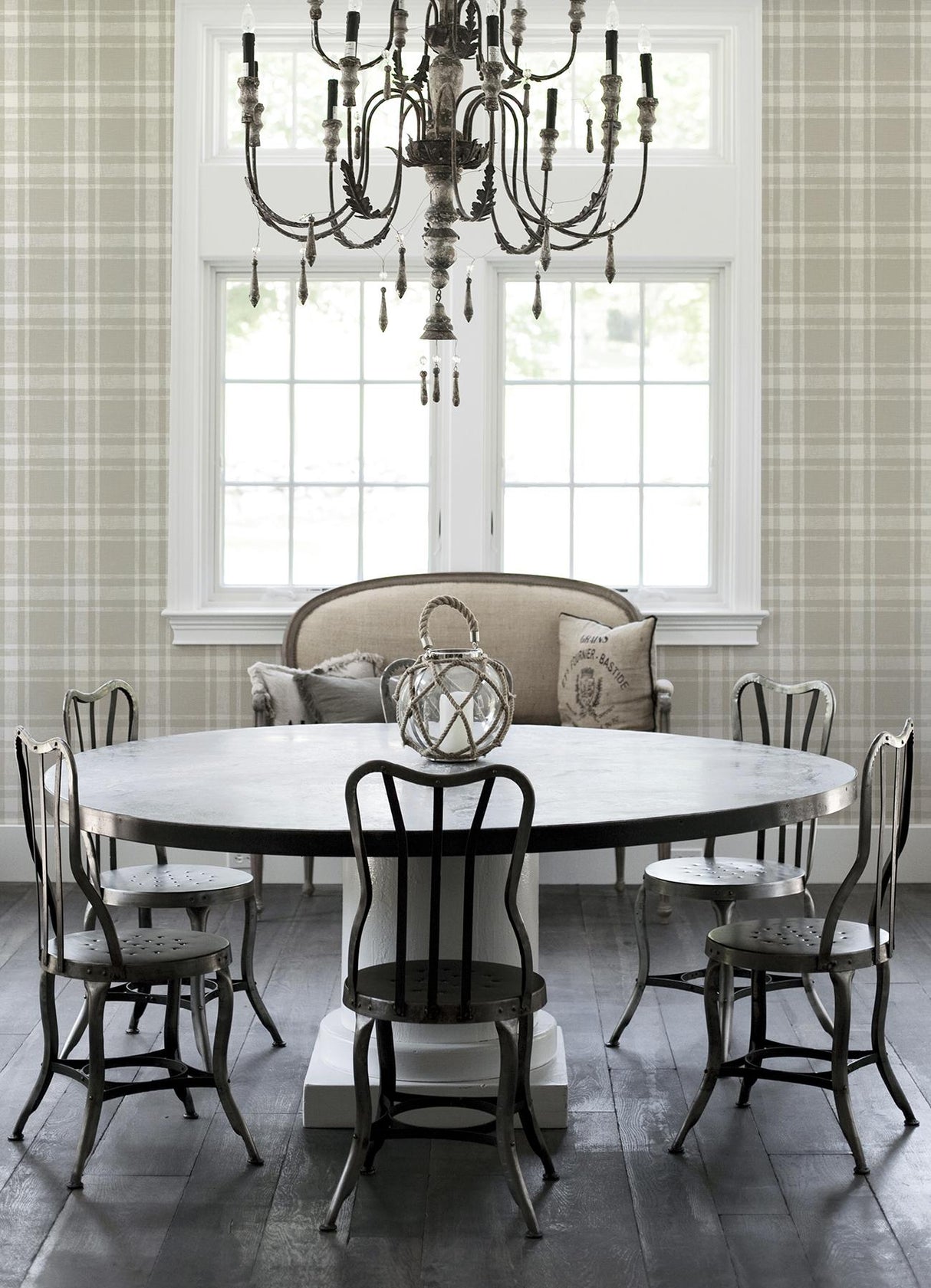 York Antoine Taupe Flannel Wallpaper