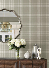 York Antoine Taupe Flannel Wallpaper